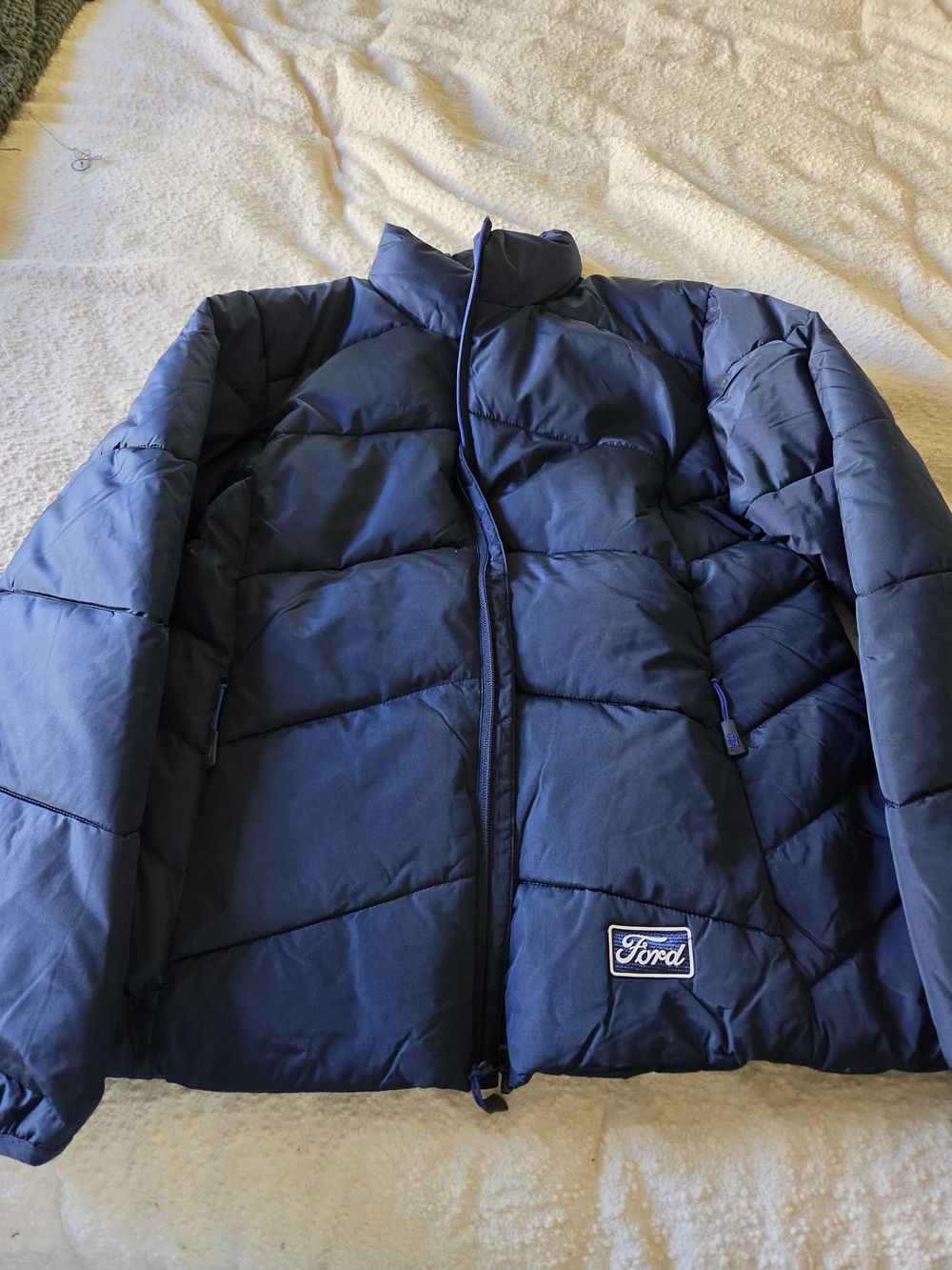 Ford Women's Navy Quilted Puffer Jacket
